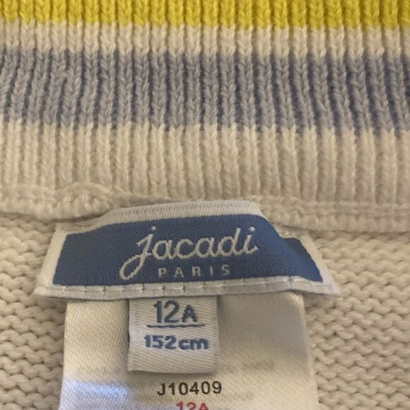 Jacadi Paris Girls V-Neck Cotton Sweater with Cable Design. Size 12A. - Picture 7 of 8